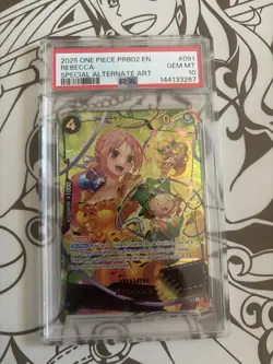 2025 ONE PIECE PRB02 EN #091 Rebecca SP PSA 10 Special Alternate Art - Image 1