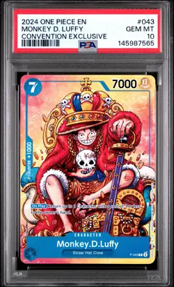 2024 ONE PIECE PROMOS CONVENTION EXCLUSIVE #043 MONKEY D. LUFFY PSA 10 - Image 1