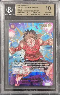 2025 ONE PIECE THE BEST PREM-BOOST V2 EB02061 MONKEY.D.LUFFY SP BGS PRISTINE 10 - Image 1