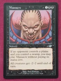 Magic The Gathering NEMESIS MASSACRE black card MTG - Image 1