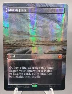 MTG Marsh Flats (Borderless) (Dragonscale Foil) Special Guests NM/Mint - Image 1
