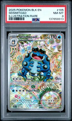 2025 POKEMON BLK EN-BLACK BOLT ILLUSTRATION RARE #105 SEISMITOAD PSA 8 - Image 1