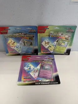Pokemon TCG Prismatic Evolutions Tech Sticker Collection Set Lot Of 3 Sealed New - Image 1