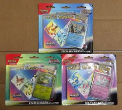 3x Pokemon TCG Scarlet and Violet 8.5 Prismatic Evolutions Tech Sticker - Image 1
