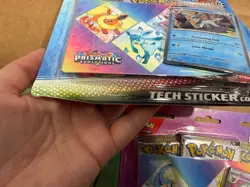 3x Pokemon TCG Scarlet and Violet 8.5 Prismatic Evolutions Tech Sticker - Image 2
