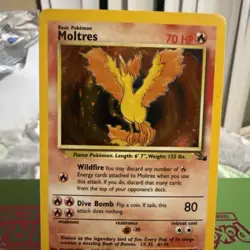 Moltres 12/62 - Holo Unlimited Rare Fossil Set - LP - Pokemon TCG Card - Image 2
