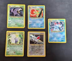 Pokemon TCG Bundle of 5 Heavy Played and Damaged Holo Cards Neo - Image 1