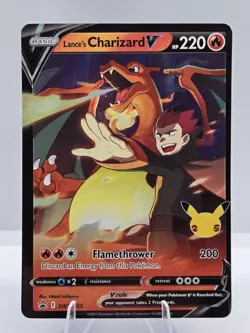 Pokemon Lance's Charizard v SWSH133 Holo Black Star Promo Card NM - Image 1