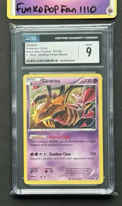 CGC 9 Mint Giratina XY184 Cosmos Holo 3 Pack Blister Promo Pokemon Card - Image 1