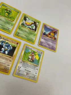 Shadowless Pokemon Base Set Lot Caterpie Weedle Abra Machoke Farfetch'd - Image 3