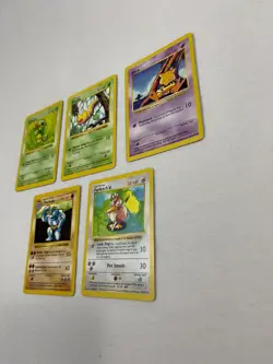 Shadowless Pokemon Base Set Lot Caterpie Weedle Abra Machoke Farfetch'd - Image 4