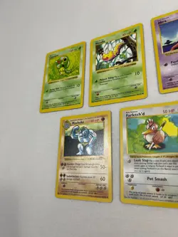 Shadowless Pokemon Base Set Lot Caterpie Weedle Abra Machoke Farfetch'd - Image 5