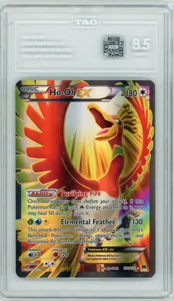 2016 Pokemon XY Ho-Oh EX TAG 8.5 #121/122 Breakpoint Full Art Ultra Rare - Image 1