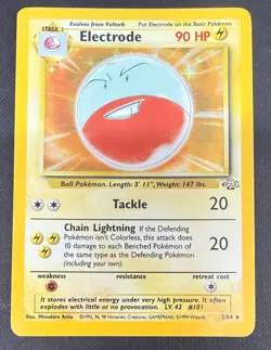 POKEMON TCG VOLTORB 2/64 JUNGLE RARE HOLO DECENT CONDITION LIGHT PLAY - Image 1