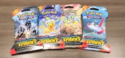 Pokemon TCG Surging Sparks Sleeved Booster Blister Lot Of 4 Art Set Sealed NEW - Image 1