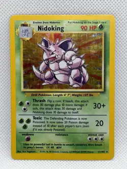 Rare, Holo Pokemon Base Set Nidoking 11/102 (Shadowed, Unlimited, English) - Image 1