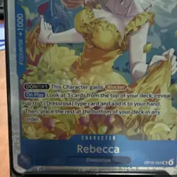 One Piece Rebecca OP15-053 Dressrosa Counter +1000 Holo Character Card EN - Image 3