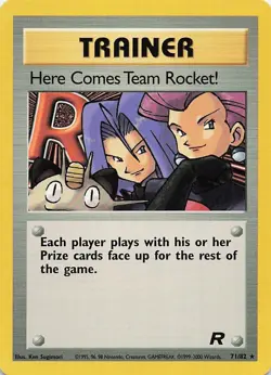 💀 Team Rocket “Here Comes Team Rocket!” 71/82 Vintage non holo Card 💀 - Image 1