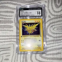 Pokemon Zapdos Fossil 1st Edition 15/62 Holo CGC 10 Graded Card - Image 1