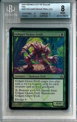 MTG Magic Gathering Golgari Grave-Troll FOIL NM BGS 8 (10,8,85,7) Ravnica - Image 1