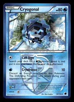 Cryogonal 30/116 Uncommon Plasma Freeze Pokemon LP - Image 1