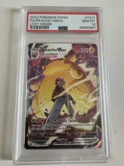 2022 POKEMON SWORD & SHIELD LOST ORIGIN #TG17 FULL ART/PIKACHU VMAX PSA 10 - Image 3
