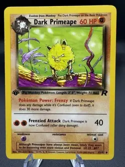 Pokemon TCG Dark Primeape 43/82 1st Edition Team Rocket Vintage WoTC LP - Image 1