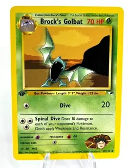 1st Edition Brock's Golbat 39/132 - Gym Heroes - Uncommon - Pokemon -lp NM - Image 1