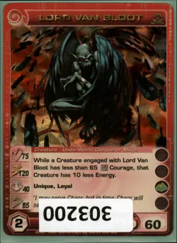 (*303200*) LORD VAN BLOOT 75/120/40/85/60 (0 Max Stats) Ultra Rare Chaotic Card - Image 1