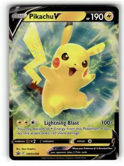 Pikachu V Promo SWSH: Sword & Shield Promo Cards SWSH198 NM - Image 1