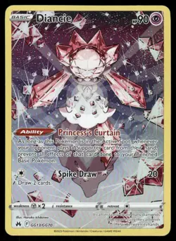 Pokemon Cards Diancie GG13/GG70 Crown Zenith Galarian Gallery Holo NM - Image 1