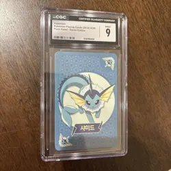 CGC MINT 9 Vaporeon Pokemon Playing Cards Paper Safari 2019 Korean - Image 1