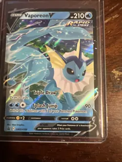 Pokemon TCG Vaporeon v SWSH150 Sword & Shield Promo, Holo, Near Mint Condition - Image 1