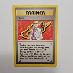 Pokemon Blaine Trainer Rare Gym Challenge 100/132 Regular MP or DMG - Image 1