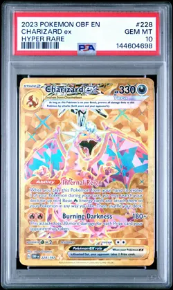 2023 POKEMON OBF EN-OBSIDIAN FLAMES HYPER RARE #228 CHARIZARD EX PSA 10 - Image 1
