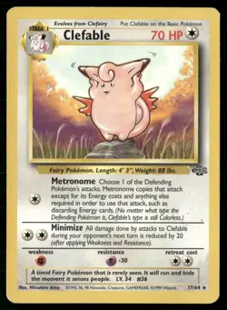 ✰ CLEFABLE 17/64 UNLIMITED RARE JUNGLE POKEMON ✰ HP - Image 2