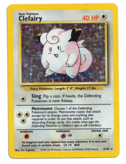 Pokemon Card: Clefairy HOLO 5/102 Base Set Vintage Rare! PL - Image 1