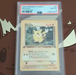 Vintage 1999 Pokemon Jungle Pikachu 1st Edition Regular 60/64 PSA 8 - Image 1