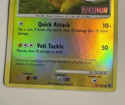 Pikachu 70/100 Platinum Stamped Reverse Holo Pokemon TCG Card HP - Image 2