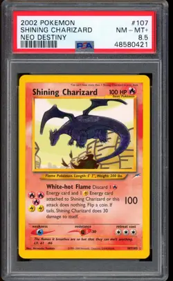 2002 Pokemon Shining Charizard Neo Destiny Holo #107 PSA 8.5 NM-MT - Image 1