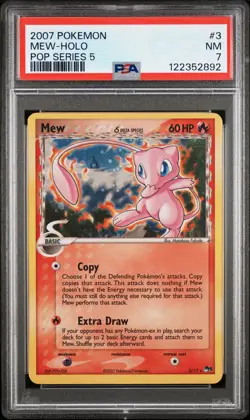 2007 Pokemon Pop Series 5 Mew- Holo PSA 7 (corrected back) - Image 4