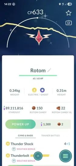 Shiny Rotom Pokemon Go Rare - Image 1