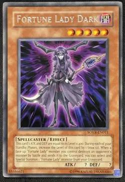 Yugioh Fortune Lady Dark Unlimited Edition Rare SOVR-EN011 LP - Image 1