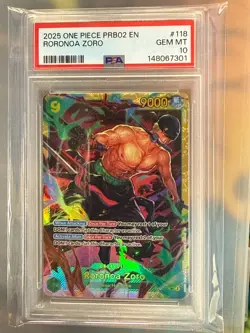 One Piece PRB02 The Best Vol.2 #118 Roronoa Zoro SEC PSA 10 GEM MT OP06-118 - Image 1