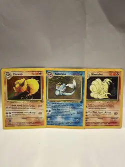 Pokemon TCG Flareon Vaporeon Ninetales Base Set 12/102 Holo Unlimited Holo Rare - Image 1