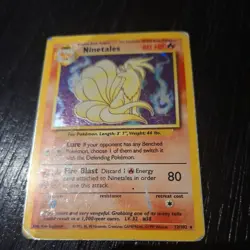 Pokemon TCG Ninetales Base Set 12/102 Holo Unlimited Holo Rare Damaged - Image 1