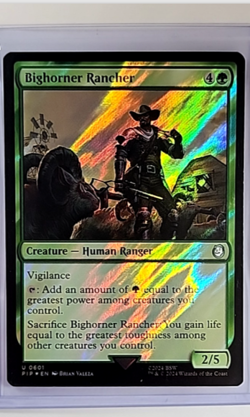 2024 MTG Magic The Gathering PIP Fallout Surge Foil #601 Bighorner Rancher - Image 1