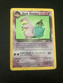 Vintage 2000 Nintendo Pokemon Dark Slowbro Team Rocket Holo Rare 12/82 SEE PIX - Image 2
