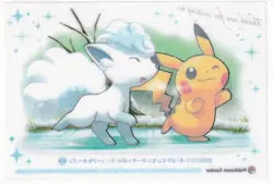 Pikachu Vulpix Pokemon Center Limited Edition Clear Card 2016 Nintendo Japan - Image 2