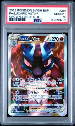 PSA 10 LUCARIO VSTAR SWSH291 BLACK STAR PROMO CROWN ZENITH ETB POKEMON 😍 - Image 1